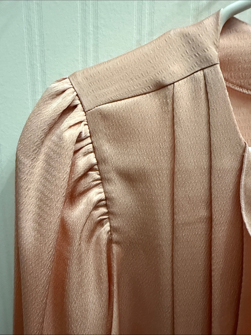 Express Peach Ruffle-Pleat Blouse - Picture 4 of 6